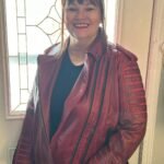 Marissa's Antique red diamond quilted leather jacket with double zipper photo review