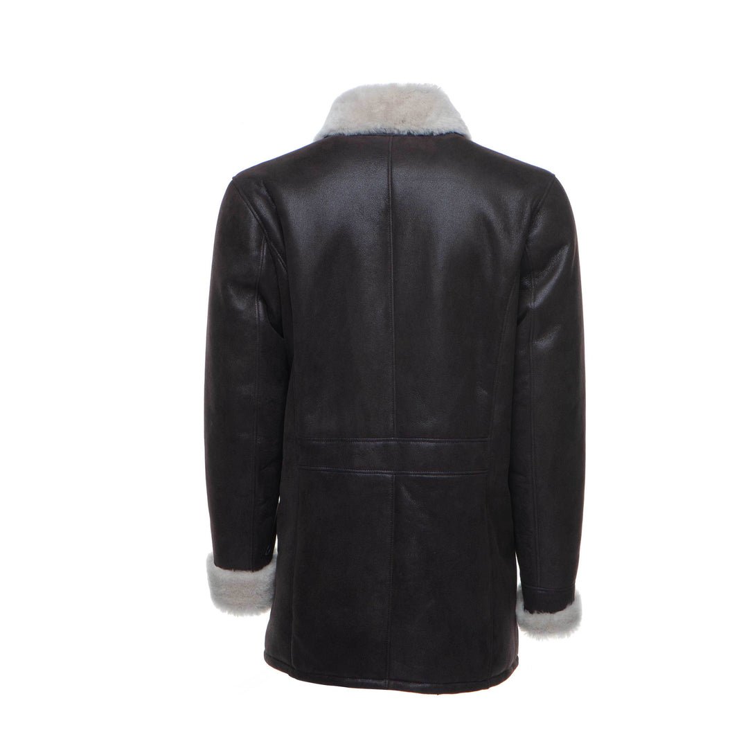 Jozef's 3/4 length brown shearling buttoned coat - Image 2