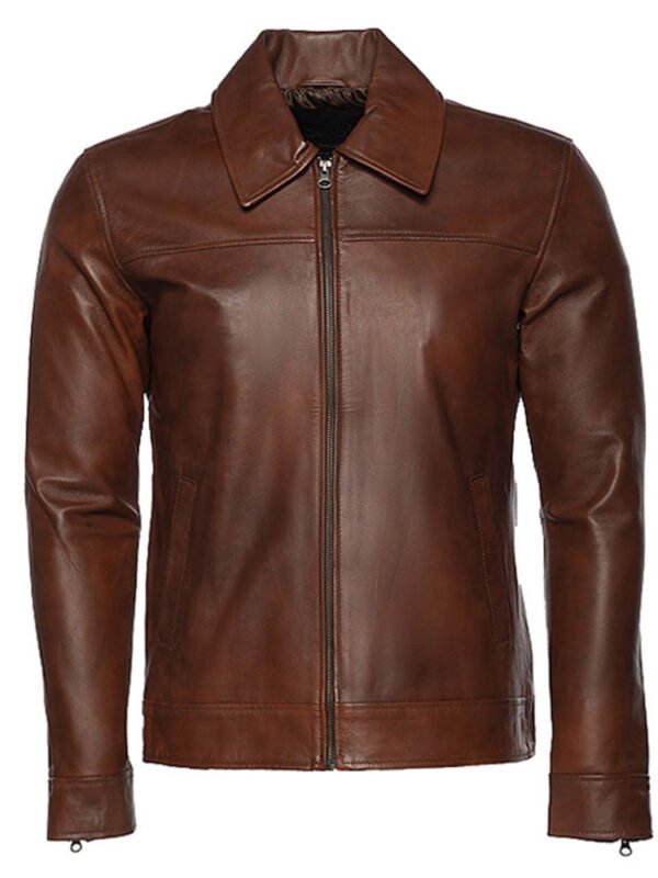 Kai Classic two tone brown leather jacket