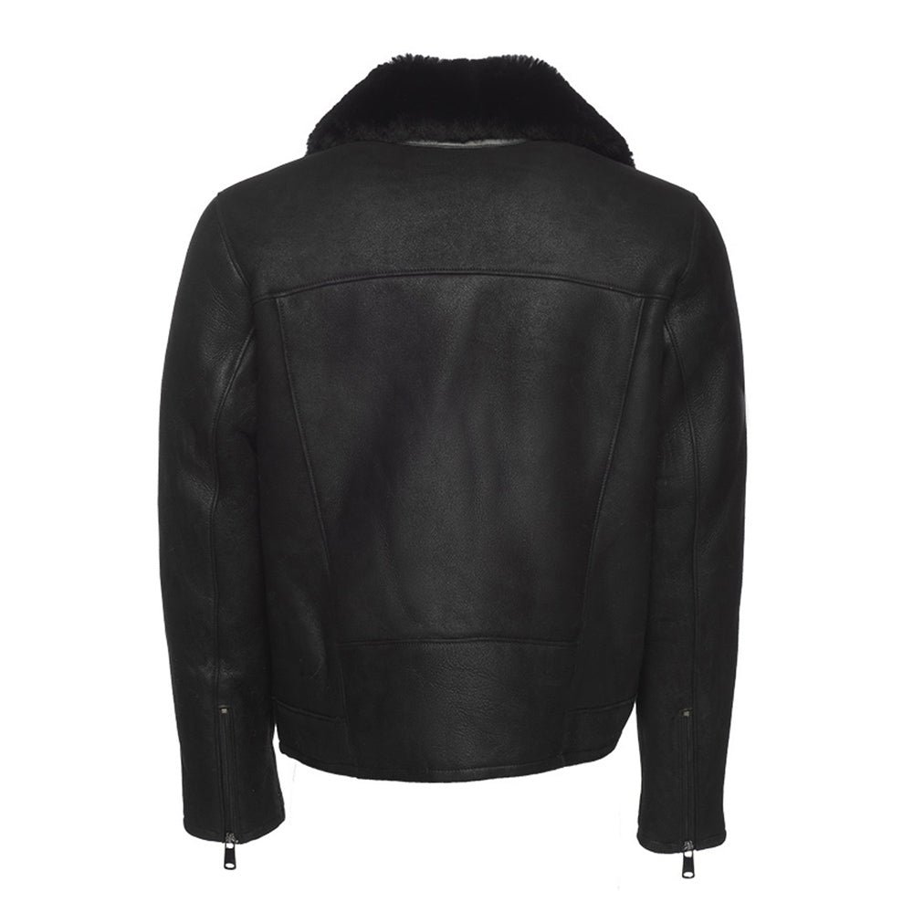 Carters Black Biker Shearling Jacket - Image 2