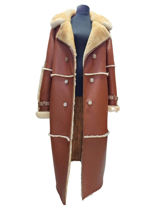 Liliana's Golden Tan Shearling trench coat