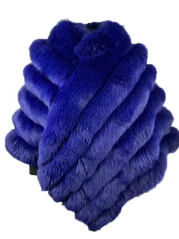 Women's Blue Fox Fur Cape/ Poncho