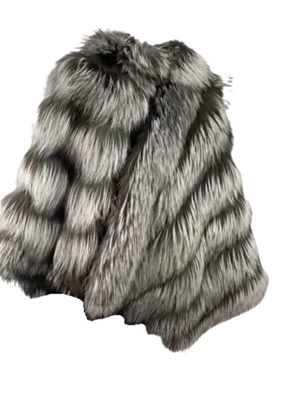 Women's Silver fox fur cape/poncho