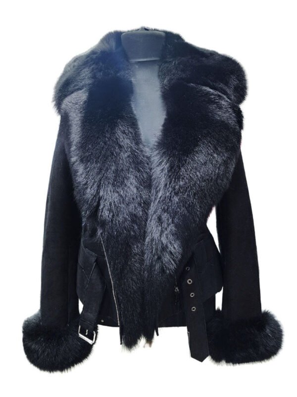 Azalea shearling jacket with large fox fur