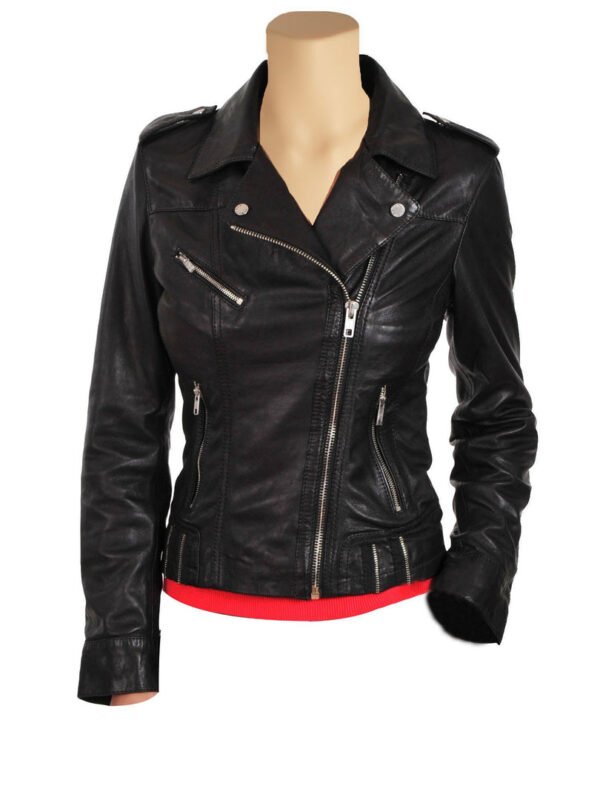 Women’s Classic Biker Style Leather Jacket