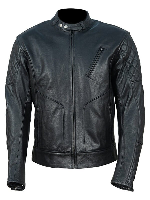 Connor's Speedster Cafe racer motorcycle Jacket with quilted shoulders
