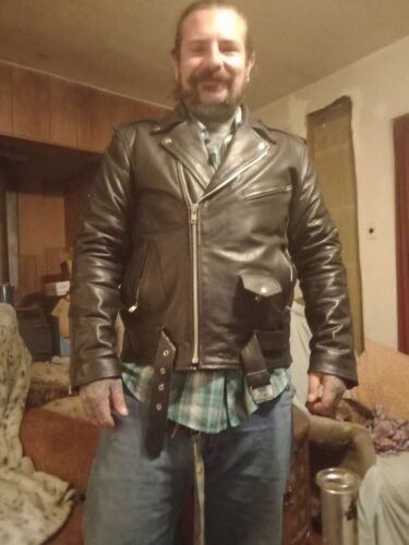 Click to view full screen "Perfect" Biker Style Classic Black Premium Heavy Leather Jacket photo review