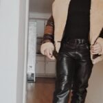 Rocco Vintage Distressed Brown Aviator bomber shearling jacket with hoodie photo review