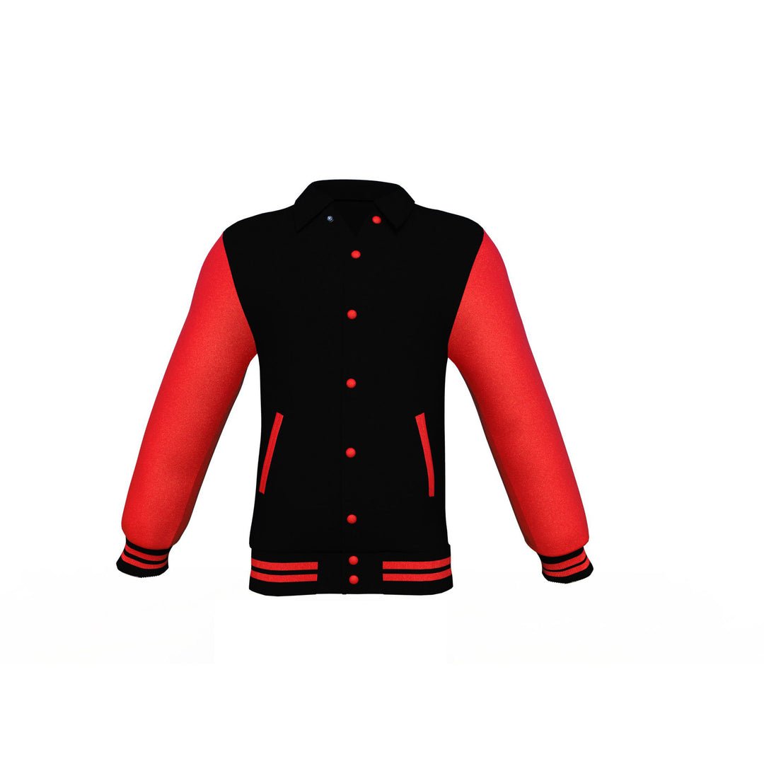 Black Varsity Letterman Jacket with Red Sleeves - Image 13